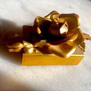 Vintage Rose Gold Flower Match Box 1960s